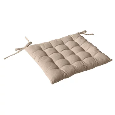 DECO STARS Assise matelass&eacute;e 38 x 38 x 3 cm lola 100% coton - beige naturel