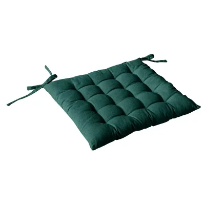 HOMEMAISON Assise matelass&eacute;e 38 x 38 x 3 cm lola 100% coton - vert fonce