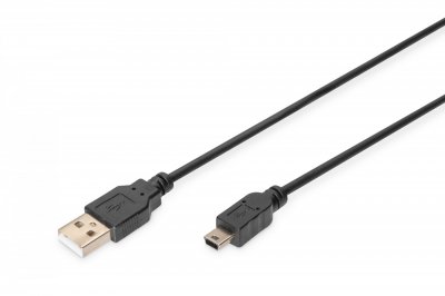 DIGITUS ASSMANN Basic - C&acirc;ble USB - mini-USB de type B (M) pour USB (M) - USB 2.0 - 1.8 m - moul&eacute; - noir