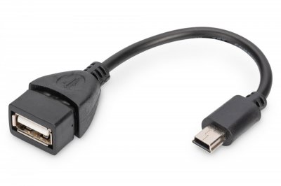 DIGITUS Assmann Electronic UL Adaptateur pour c&acirc;ble USB 2.0-OTG m&acirc;le/Femelle Noir 0,2 m