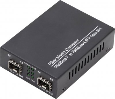 DIGITUS Assmann multi/singlemode mediaconverter gigabit 850nm 1310nm 1550nm(sm) noir