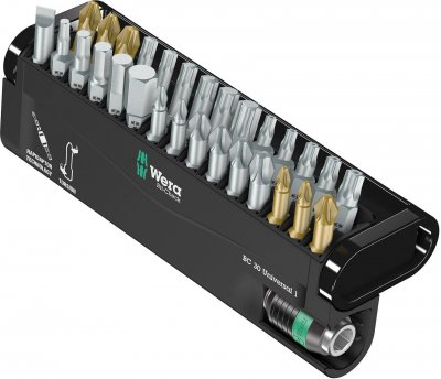 WERA Assortiment d'embouts, universel, 30 pi&egrave;ces, Bit-Check