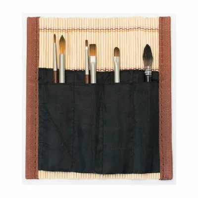 RAPHAEL Assortiment de 6 pinceaux aquarelle de voyage - Pincelier en bambou