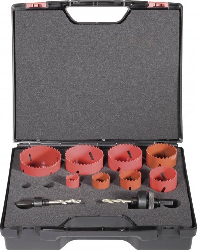 EXACT Assortiment de scies cloches HSS bi-m&eacute;tal 10 pcs  06100 10 pi&egrave;ces 1 set