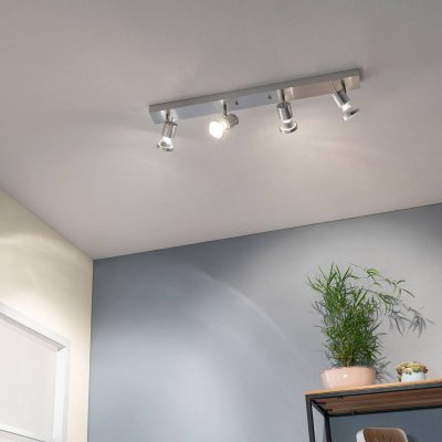 SLV Asto 4 applique et plafonnier, alu bross&eacute;, 4x GU10 max. 75W - Blanc