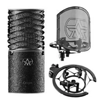 ASTON MICROPHONES Aston Origin Black Bundle - Pack avec micro Origin Black et SwiftShield 