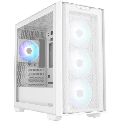 ASUS  A21 Plus A21 PLUS TG ARGB - Bo&icirc;tier mini tour - Blanc - RGB - Fen&ecirc;tre