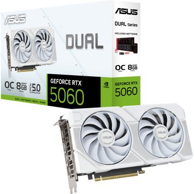 ASUS  Dual -RTX5060-O8G-WHITE NVIDIA GeForce RTX 5060 8 Go GDDR7