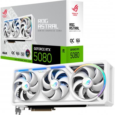 ASUS  GeForce ROG Astral GeForce RTX 5080 16GB GDDR7 White OC Edition 