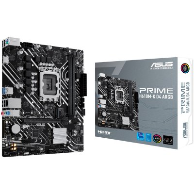 ASUS  PRIME H610M-K D4 ARGB Intel H610 LGA 1700 micro ATX