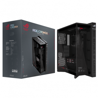 ASUS  ROG Cronox Bo&icirc;tier PC E-ATX LCD Noir avec &Eacute;clairage - Neuf
