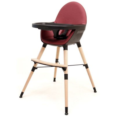 AT4  Chaise haute enfant &eacute;volutive CONFORT bois noir/bordeaux