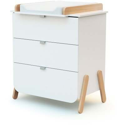 AT4  - Commode &agrave; Langer pirate Blanc et H&ecirc;tre - Blanc et H&ecirc;tre