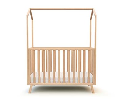 AT4  - Lit B&eacute;b&eacute; 60x120 Confort H&ecirc;tre Verni