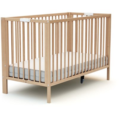 AT4  - Lit b&eacute;b&eacute; pliant 60x120 ESSENTIEL PLUS - H&ecirc;tre verni