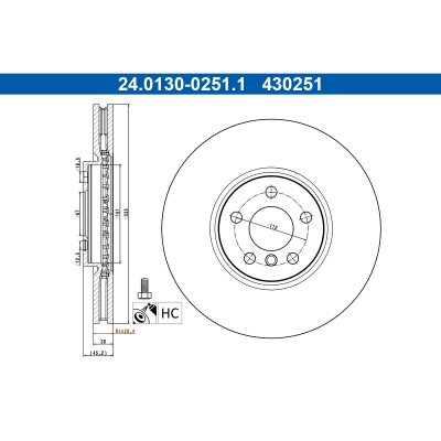 ATE  24.0130-0251.1 &Eacute;trier de frein et accessoires