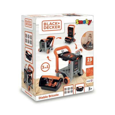 SMOBY Atelier de bricolage  Diable Bricolo 3 en 1 Black + Decker