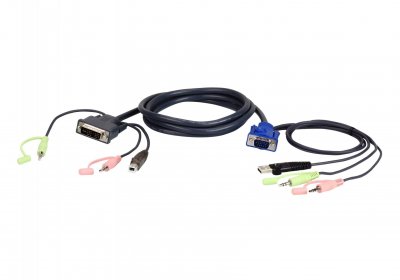 ATEN  2L-7DX3U - cable clavier/video/souris/audio - 3 m