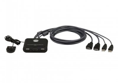 ATEN  cs22hf 2-port usb hdmi kabel kvm-switch mit remote, fhd