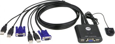 ATEN  CS22U commutateur &eacute;cran, clavier et souris Noir