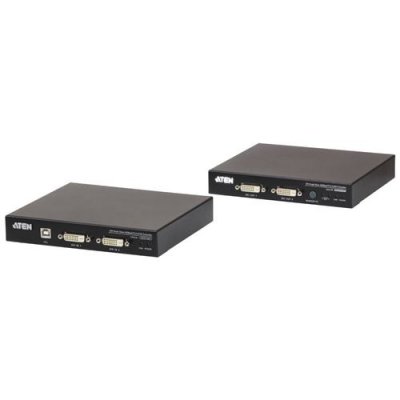 ATEN  KVM Extender, CE624, HDBaseT USB DVI Dual View, FullHD, &eacute;metteur + r&eacute;cepteur, jusqu'&agrave; 150 m