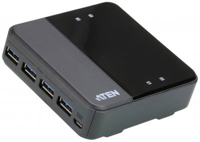 ATEN  US3344 HUB 4 ports USB 3.1 Gen1 partag&eacute;s 4 PC/MAC Type-C+A