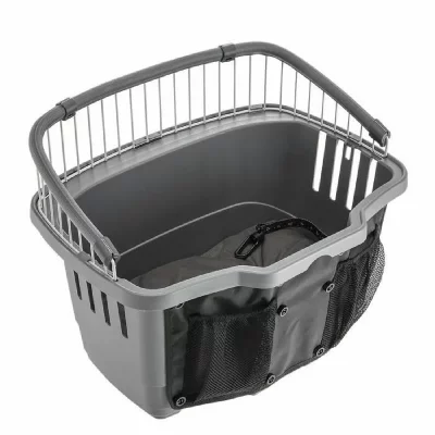 FERPLAST ATLAS Bike 20 Rapid Panier de transport pour v&eacute;lo en plastique pour chien gris 35,5 x 47 x 34,5cm