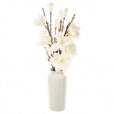 Atmosphera Branches de magnolia en vase H75 cm  - Blanc