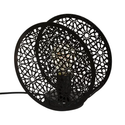 ATMOSPHERA  Cr&eacute;ateur d'int&eacute;rieur - Lampe &agrave; Poser Ronde Lonzo 22cm Noir