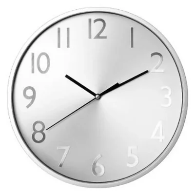 Atmosphera Cr&eacute;ateur d'int&eacute;rieur - Pendule Murale M&eacute;tallik 30cm Argent