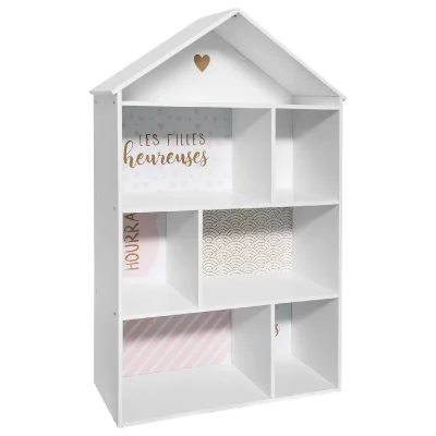 Atmosphera - Etag&egrave;re maison pour enfant 7 Cases - Rose