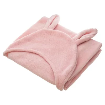 ATMOSPHERA FOR KIDS  - Plaid &agrave; Capuche Enfant ""Oreilles"" 100x100cm Rose