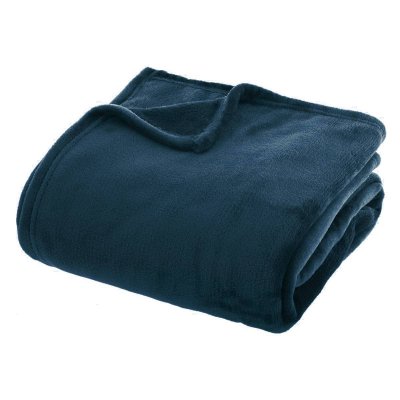ATMOSPHERA  - Grand Plaid en flanelle uni - 230x180 - Bleu