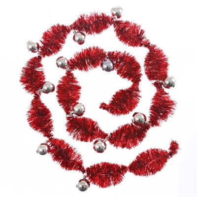 ATMOSPHERA  - Guirlande de no&euml;l Pompon - 12 boules - 200 - Argent