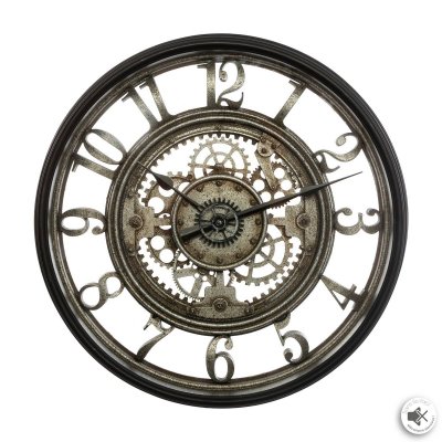 Atmosphera Horloge ""M&eacute;canisme"" D51 cm  - Bleu,Rouge,Vert