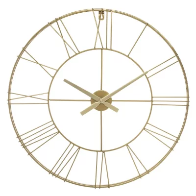 Atmosphera Horloge ""Vintage"" 3D dor&eacute;e, m&eacute;tal D70 cm  - Beige
