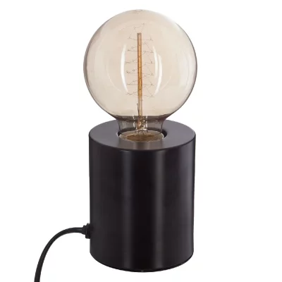 ATMOSPHERA  - Lampe &agrave; poser en fer Ampoule - h. 10,5 cm - - Noir