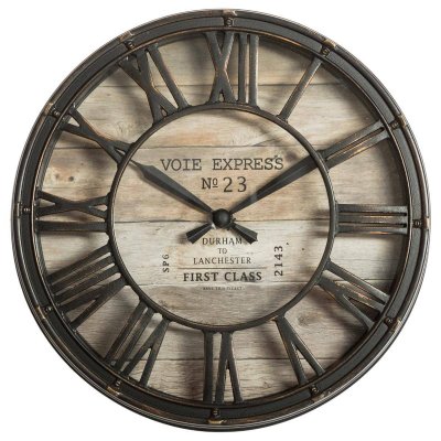 Atmosphera - Pendule Murale Marron r&eacute;tro et Vintage D 21 cm