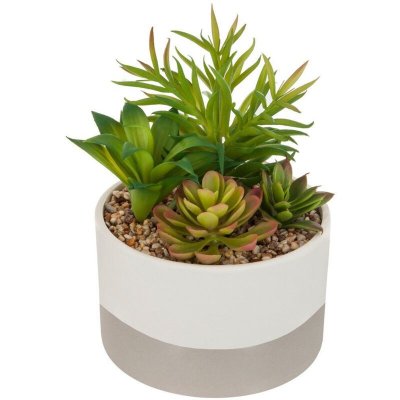 ATMOSPHERA  - Plante Artificielle Pot c&eacute;ramique Bicolore D14