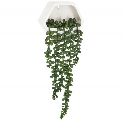 ATMOSPHERA  - Plante artificielle tombante &agrave; suspendre H 45 cm - Blanc