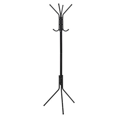 Atmosphera - Porte manteau en m&eacute;tal 8 crochets - H. 176 cm - Noir