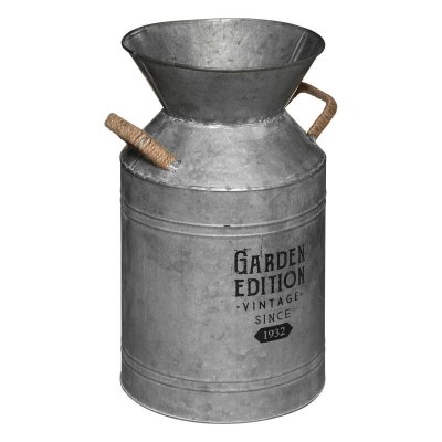 ATMOSPHERA  - Pot de lait deco en m&eacute;tal gris vintage H37 Gris