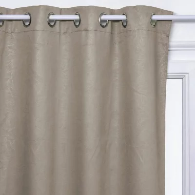 Atmosphera - Rideau Occultant Lin motif feuille en relief 140x260 LIN