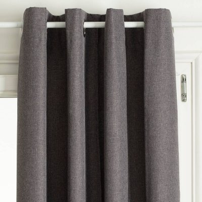 Atmosphera - Rideau Occultant Total en tissu Gris Fonc&eacute; 140 x 260 cm