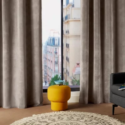 Atmosphera - Rideau taupe Lilou 140X260 cr&eacute;ateur d'int&eacute;rieur - Taupe