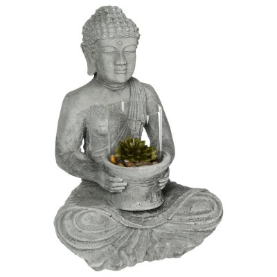 Atmosphera Statuette ""Bouddha"" assis, ciment H40 cm  - Multicolore