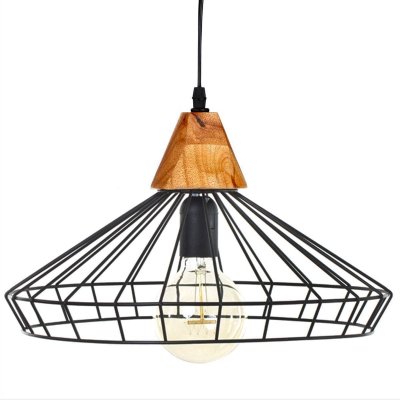 ATMOSPHERA  Suspension filaire ""Ben pouces noire, m&eacute;tal D38 cm