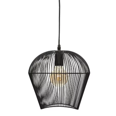 ATMOSPHERA  Suspension filaire ""Jena pouces noire, m&eacute;tal D26 cm