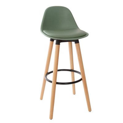 Atmosphera - Tabouret de bar confortable kaki maxon H 92 cm Kaki