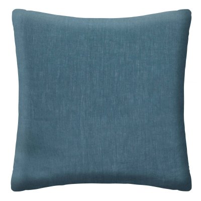 ATMOSPHERA  - Taie d'oreiller en Lin lav&eacute; Bleu Canard 65 x 65 cm
